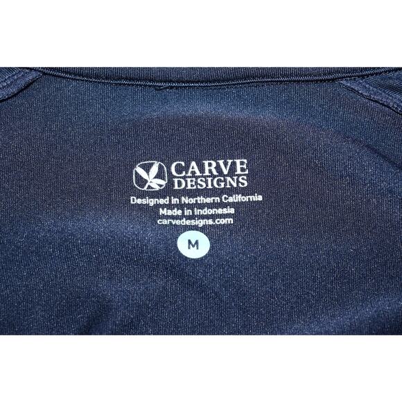 Carve Designs Rashguard Medium Navy Blue Long Sleeve Swim Top Sun Protection Zip - Picture 3 of 9